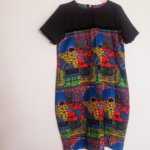 *SOLD* Ankara dress with pockets - Picture 2 of 4
